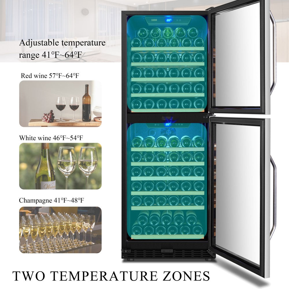 Lanbo Appliances 133 Bottle Dual Door Wine Cooler