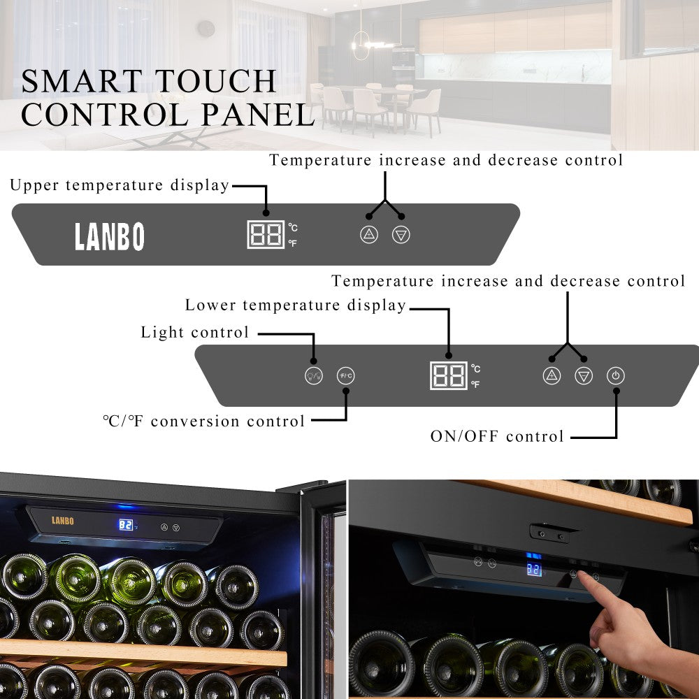 Lanbo Appliances 133 Bottle Dual Door Wine Cooler