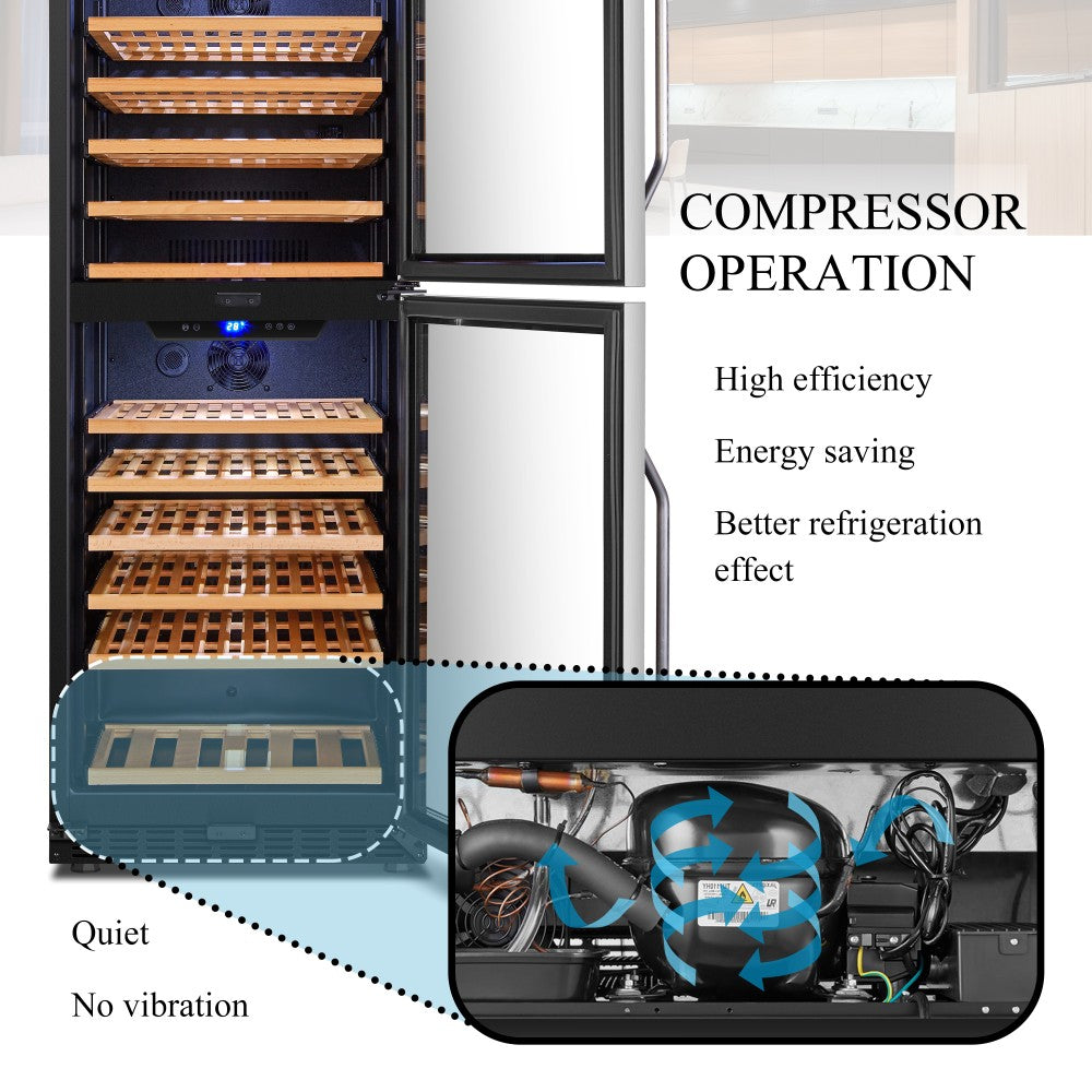 Lanbo Appliances 133 Bottle Dual Door Wine Cooler