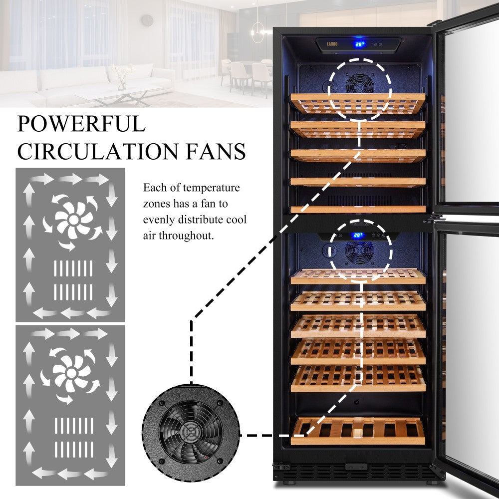 Lanbo Appliances 133 Bottle Dual Door Wine Cooler