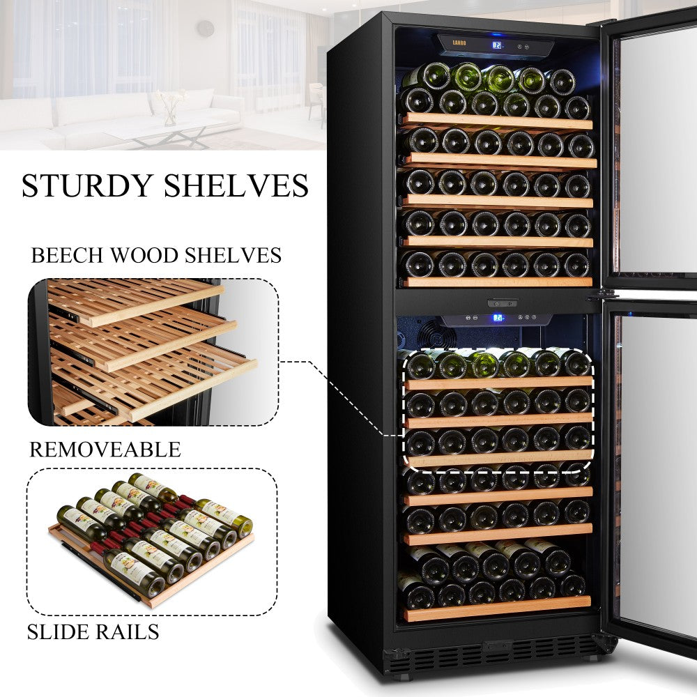 Lanbo Appliances 133 Bottle Dual Door Wine Cooler