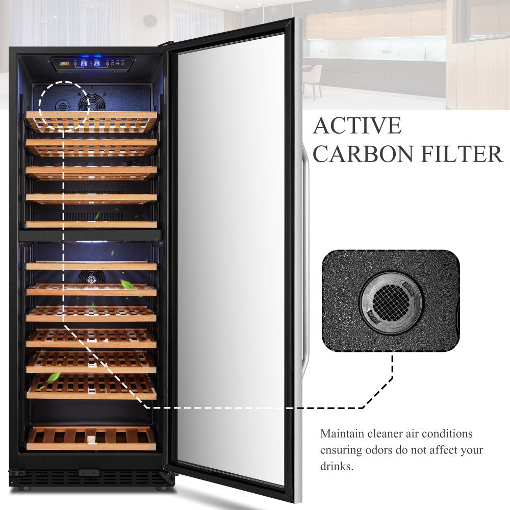 Lanbo Appliances 138 Bottle Dual Zone Wine Cooler