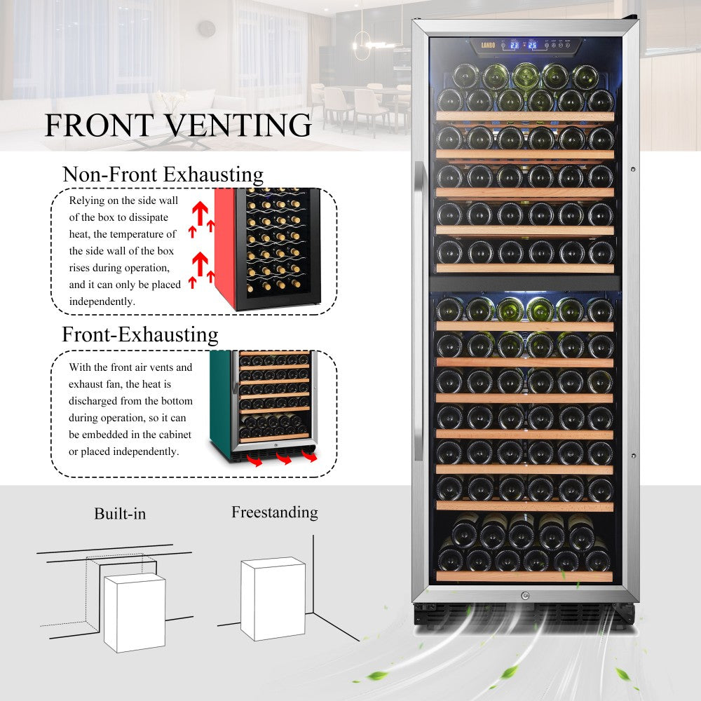 Lanbo Appliances 138 Bottle Dual Zone Wine Cooler
