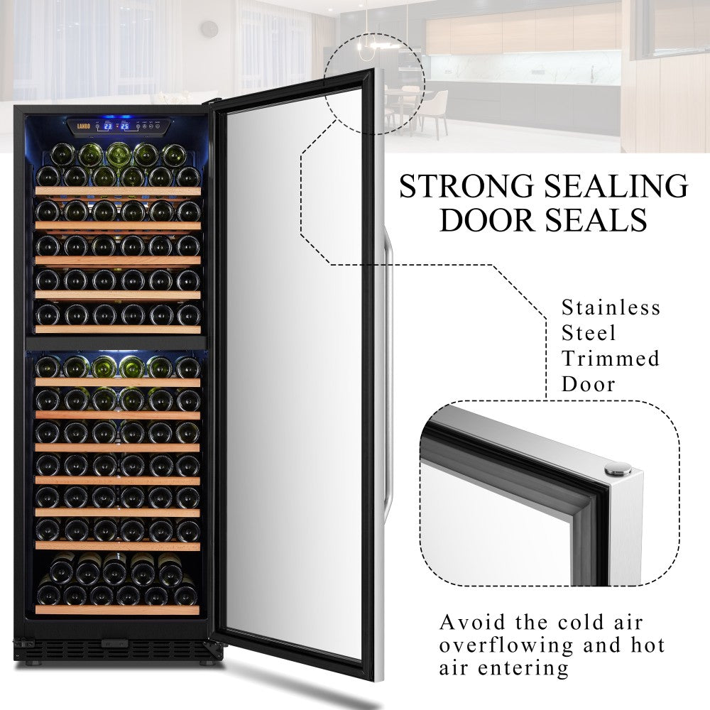 Lanbo Appliances 138 Bottle Dual Zone Wine Cooler