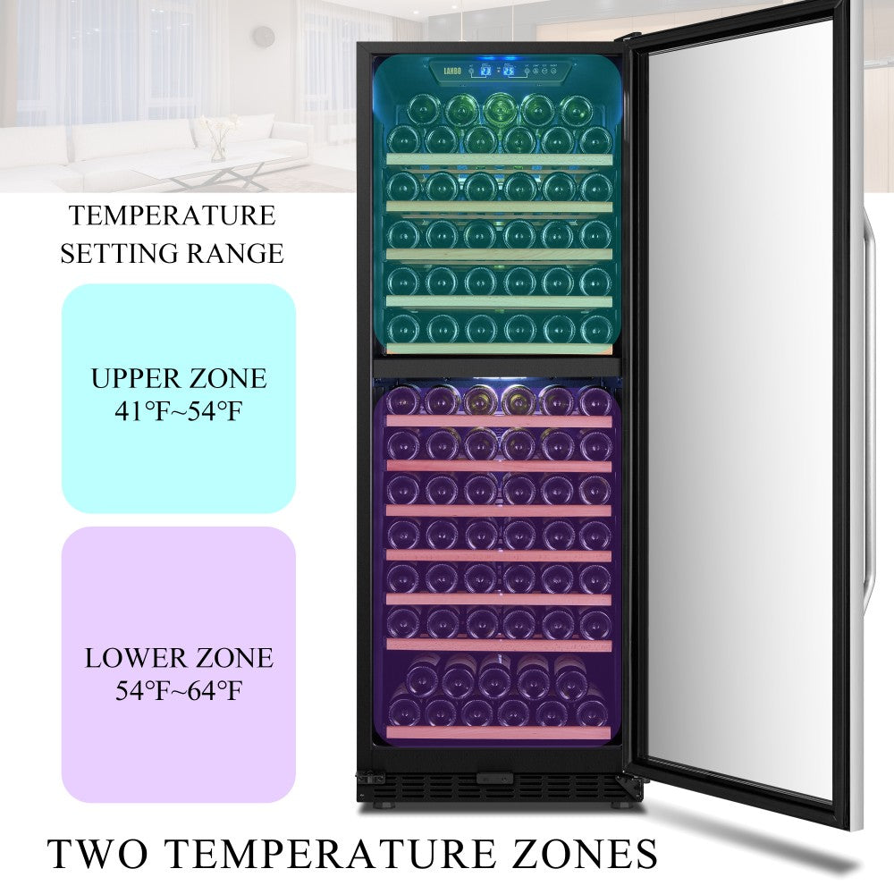Lanbo Appliances 138 Bottle Dual Zone Wine Cooler