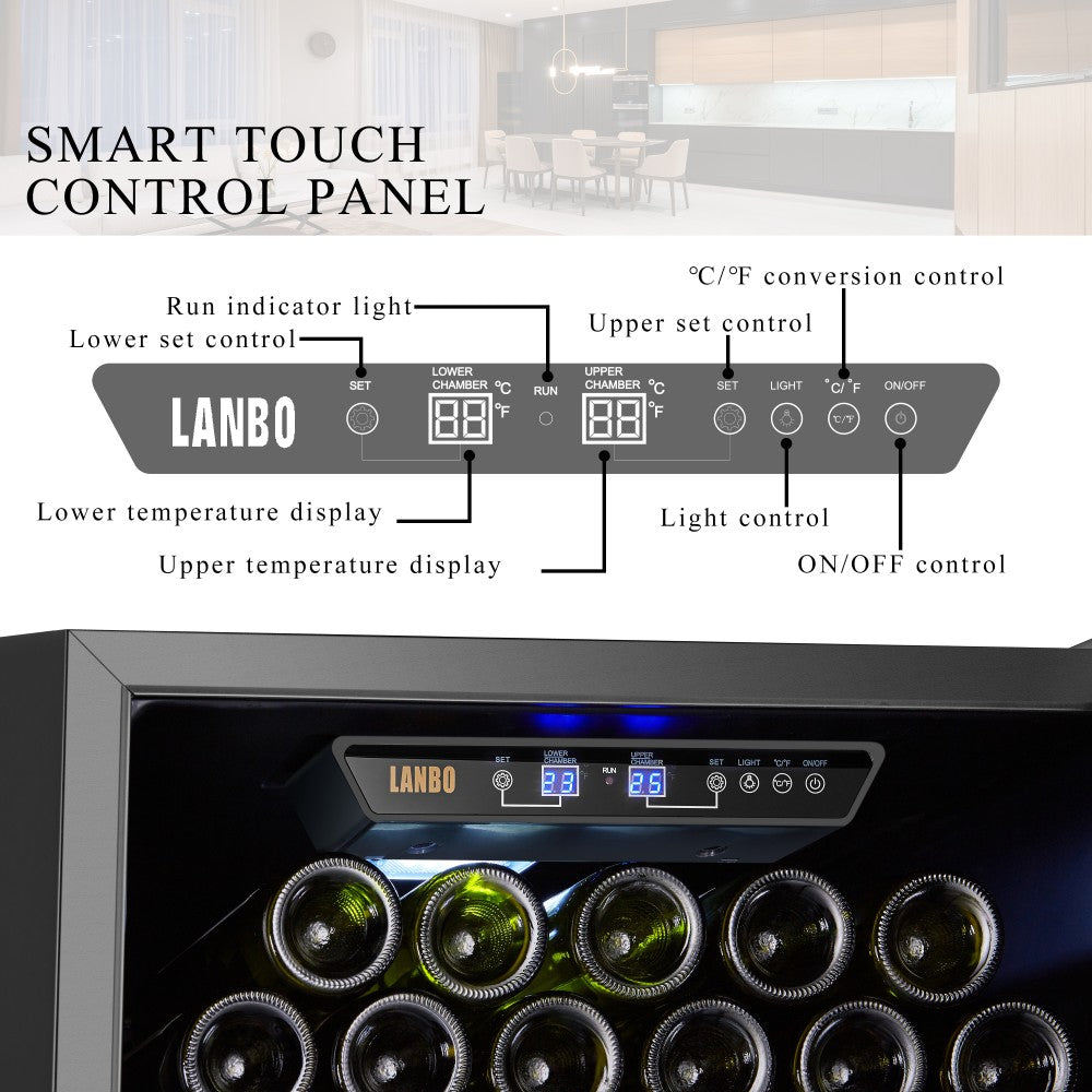 Lanbo Appliances 138 Bottle Dual Zone Wine Cooler