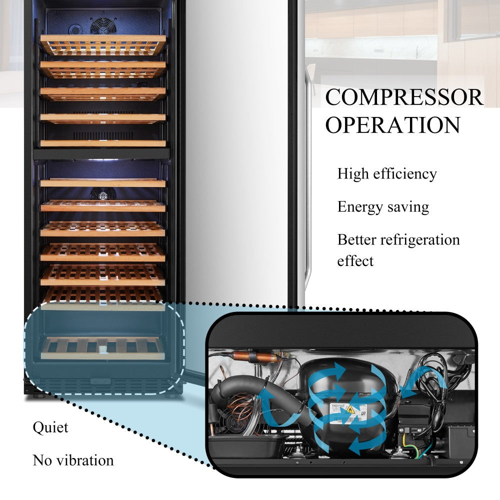 Lanbo Appliances 138 Bottle Dual Zone Wine Cooler