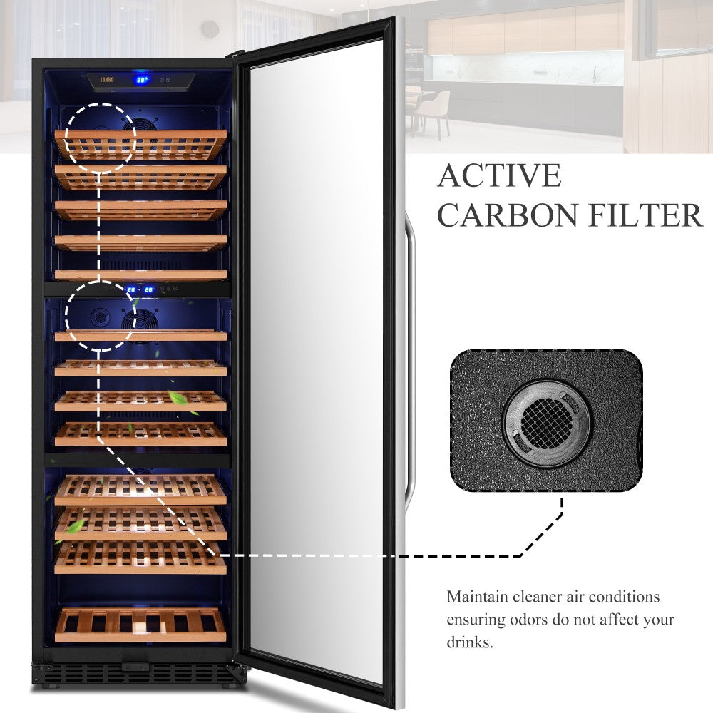 Lanbo Appliances 149 Bottle Triple Zone Wine Cooler