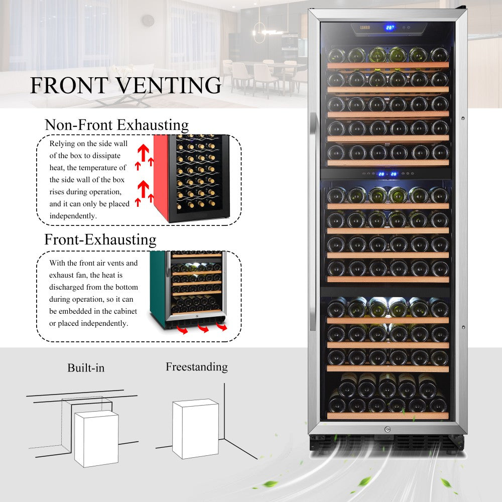 Lanbo Appliances 149 Bottle Triple Zone Wine Cooler