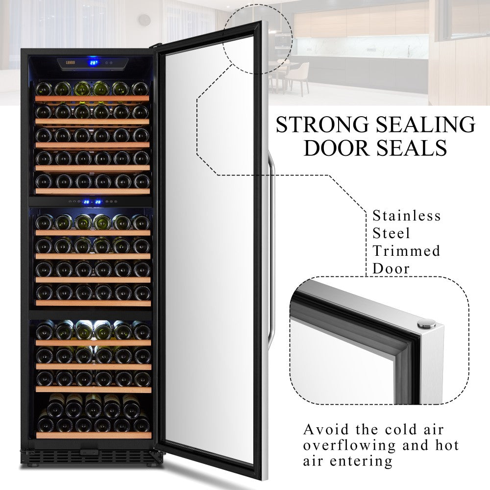 Lanbo Appliances 149 Bottle Triple Zone Wine Cooler