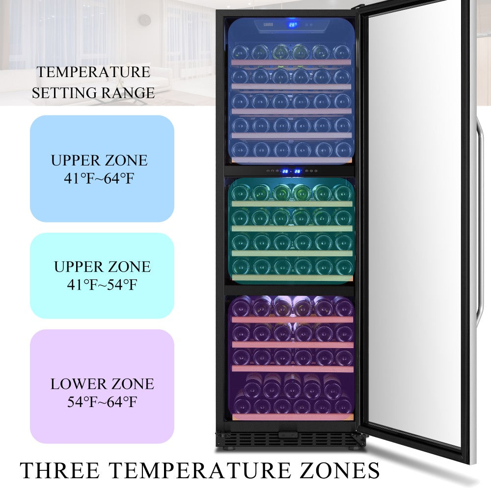 Lanbo Appliances 149 Bottle Triple Zone Wine Cooler