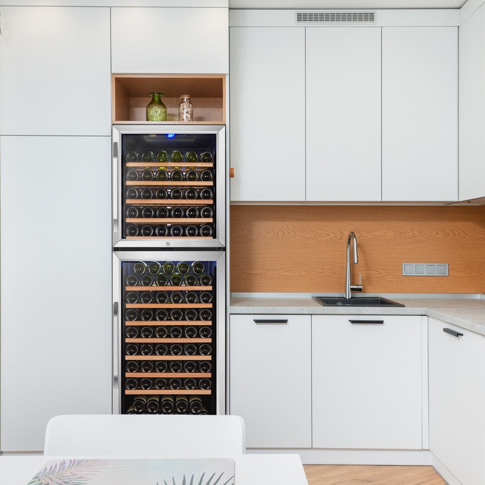 Lanbo Appliances 152 Bottles Dual Door Dual Zone Wine Cooler
