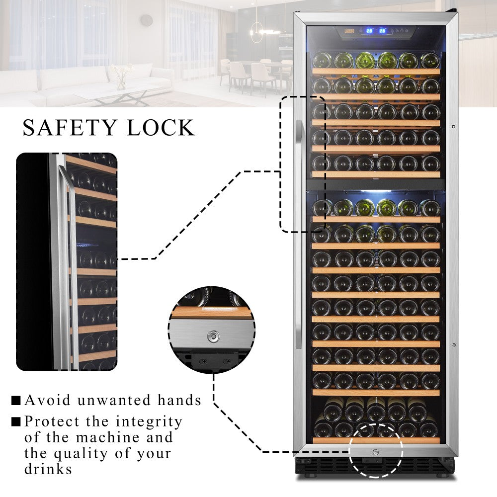 Lanbo Appliances 160 Bottle Dual Zone Wine Cooler
