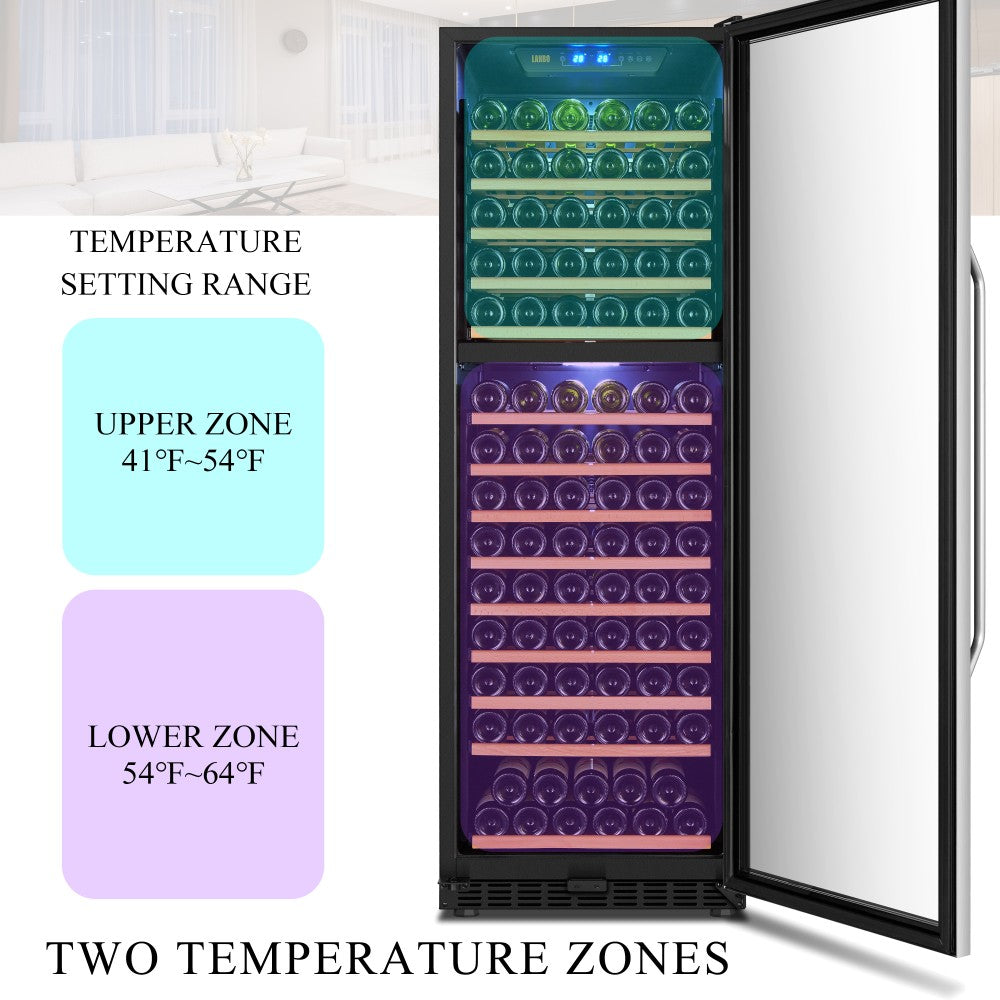 Lanbo Appliances 160 Bottle Dual Zone Wine Cooler