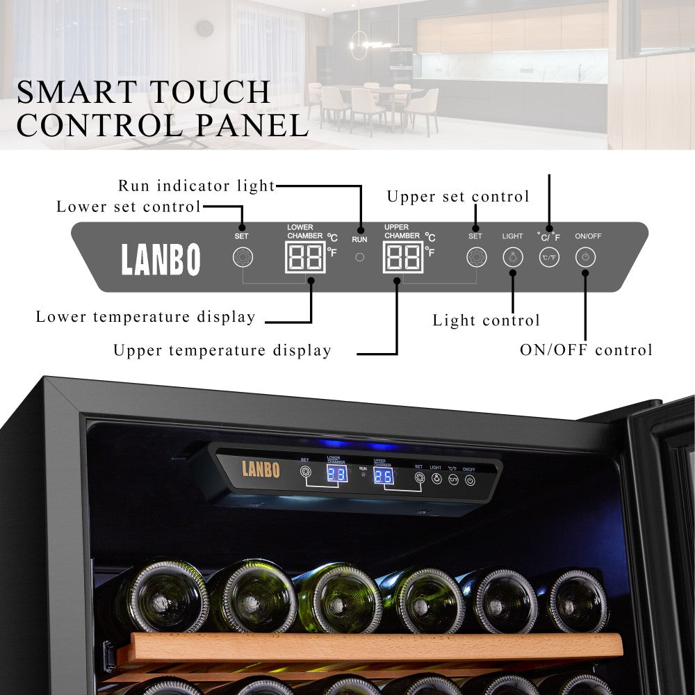 Lanbo Appliances 160 Bottle Dual Zone Wine Cooler