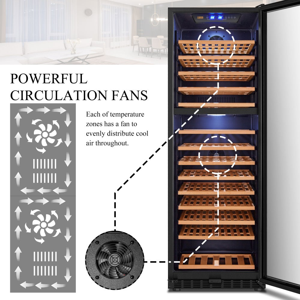 Lanbo Appliances 160 Bottle Dual Zone Wine Cooler