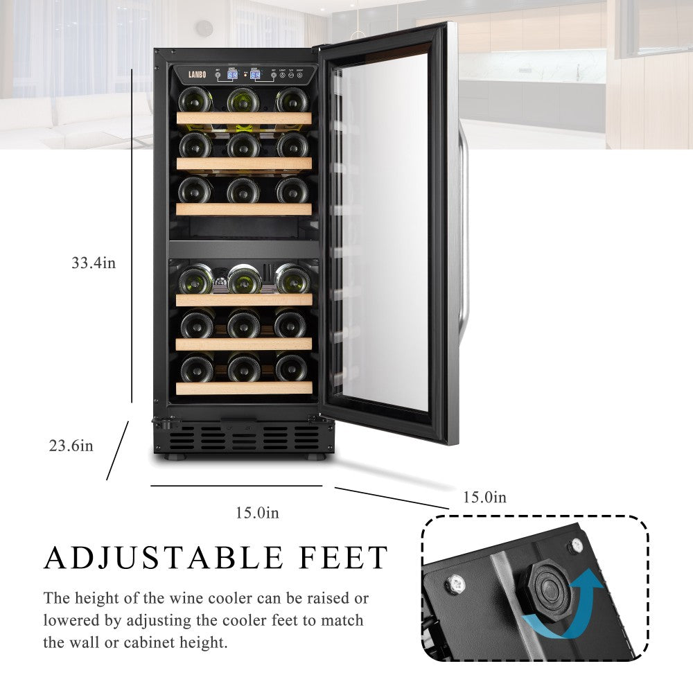 Lanbo Appliances 28 Bottle Dual Zone Wine Cooler