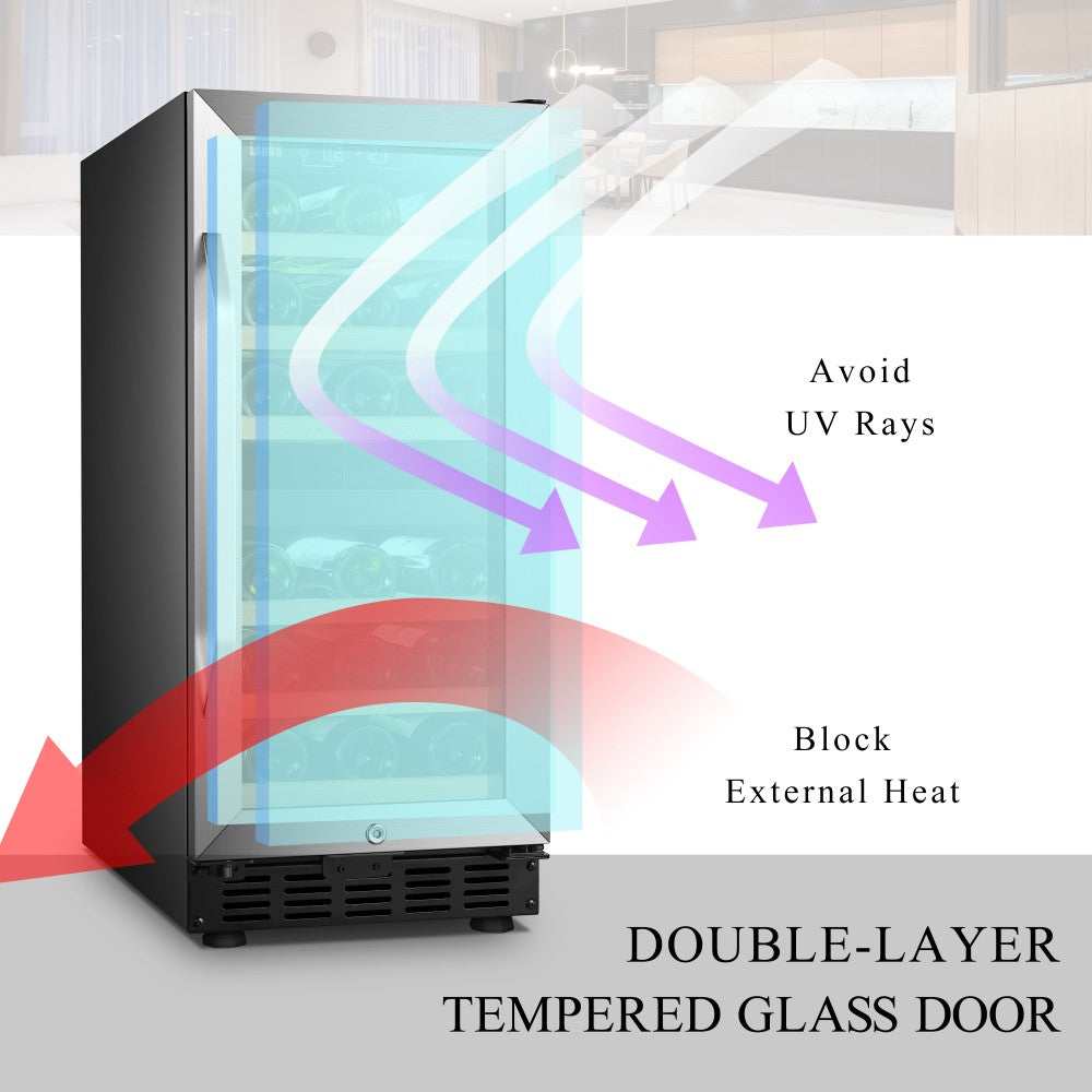 Lanbo Appliances 28 Bottle Dual Zone Wine Cooler