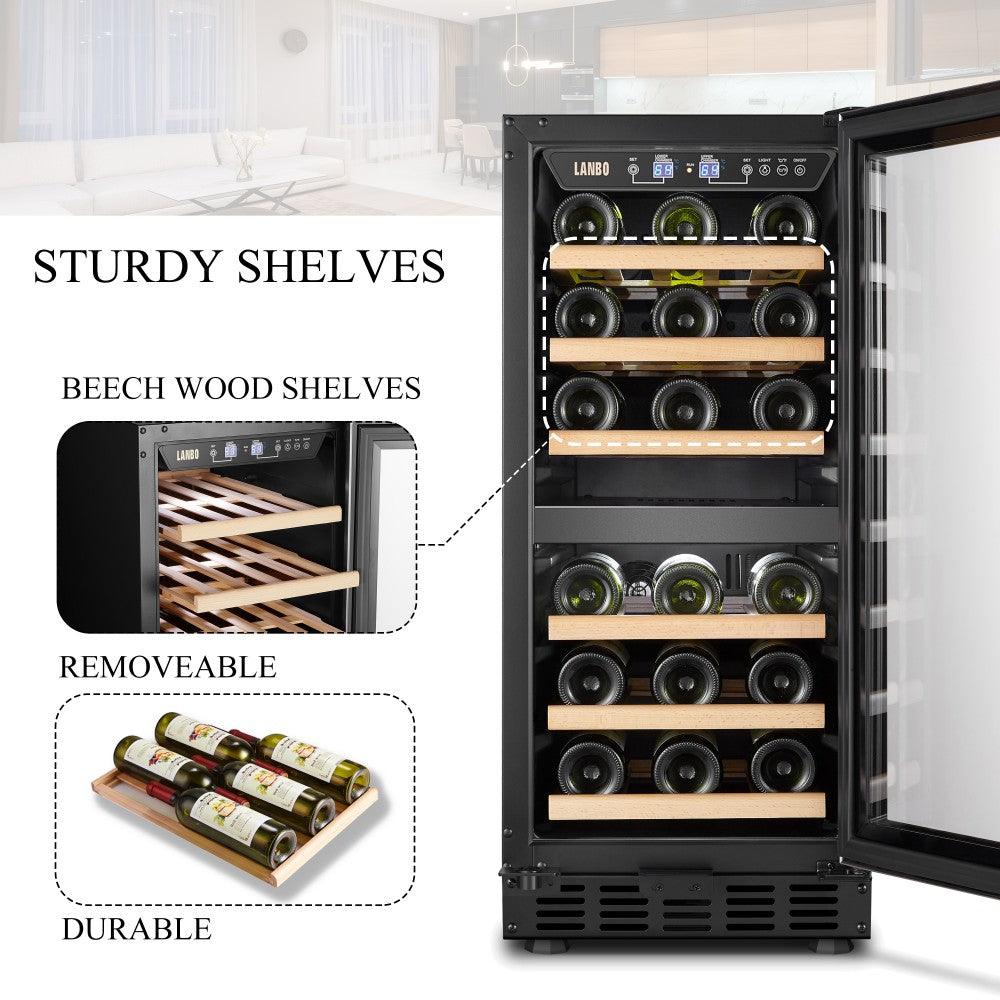 Lanbo Appliances 28 Bottle Dual Zone Wine Cooler