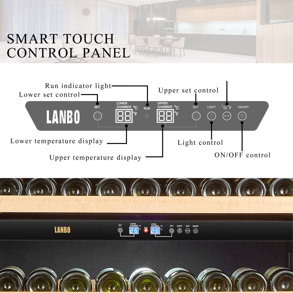 Lanbo Appliances 287 Bottle Dual Zone Wine Cooler