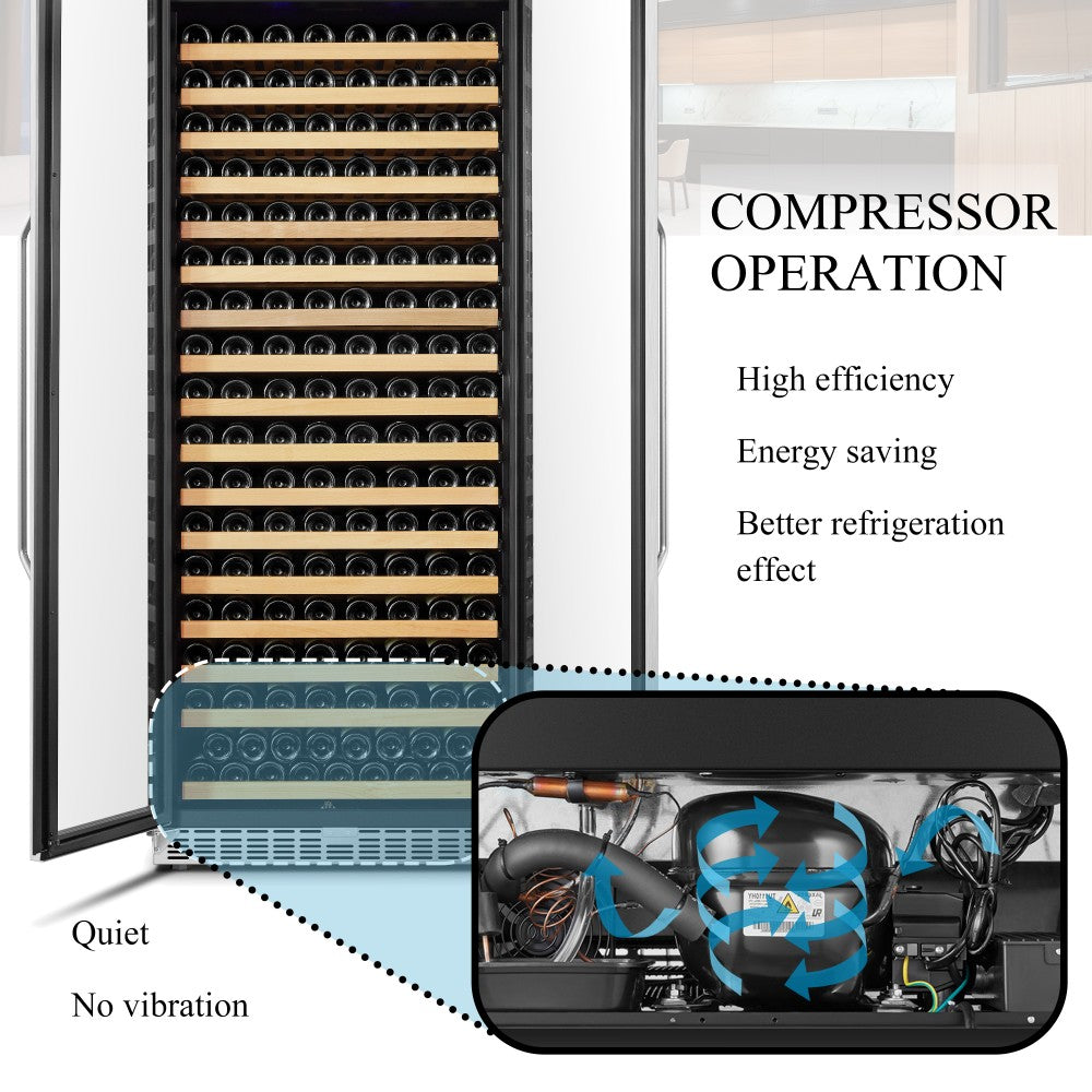 Lanbo Appliances Luxury 289 Bottles Dual Door Wine Cooler
