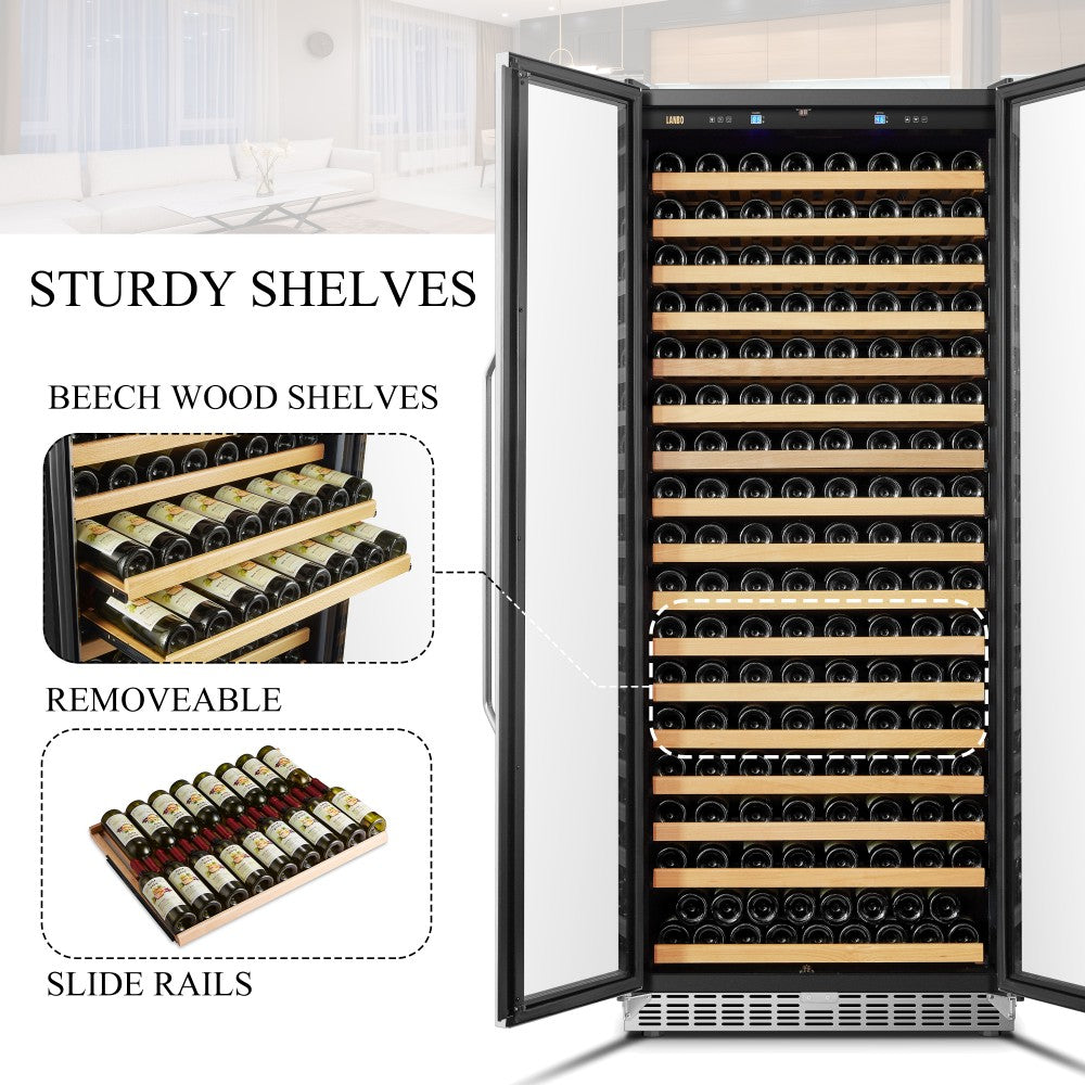 Lanbo Appliances Luxury 289 Bottles Dual Door Wine Cooler