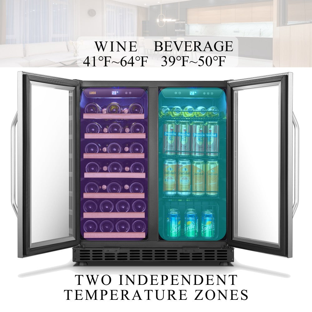 Lanbo Appliances 30 Inch Wine And Beverage Cooler