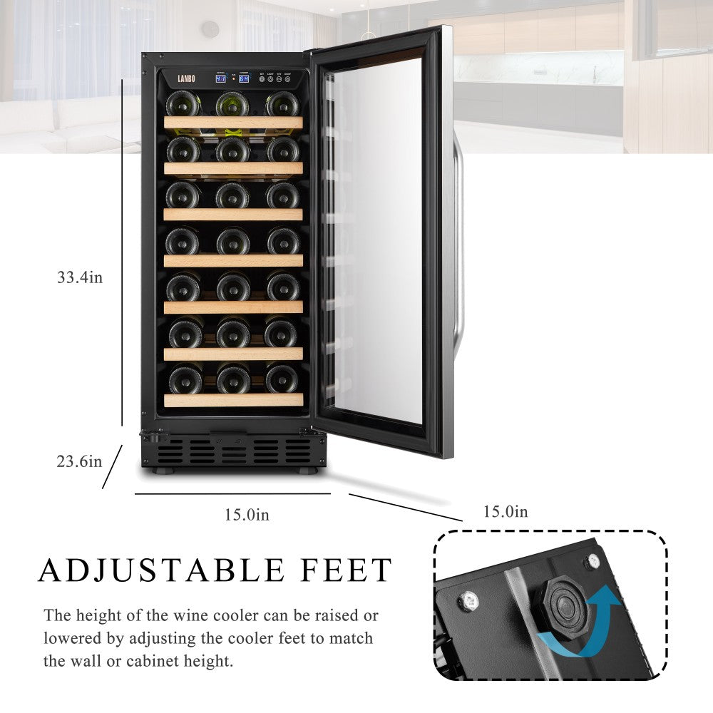 Lanbo Appliances 33 Bottle Single Zone Wine Cooler