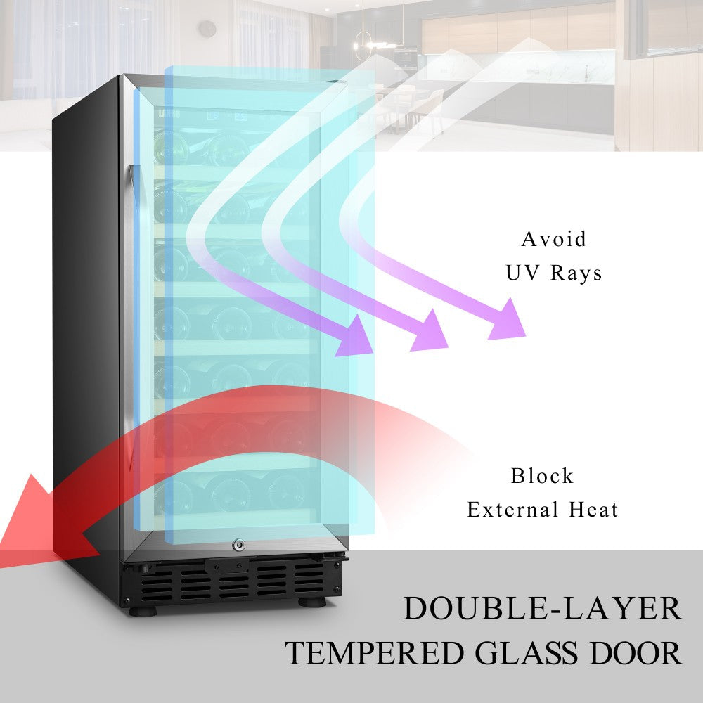 Lanbo Appliances 46 Bottle Dual Zone Wine Cooler