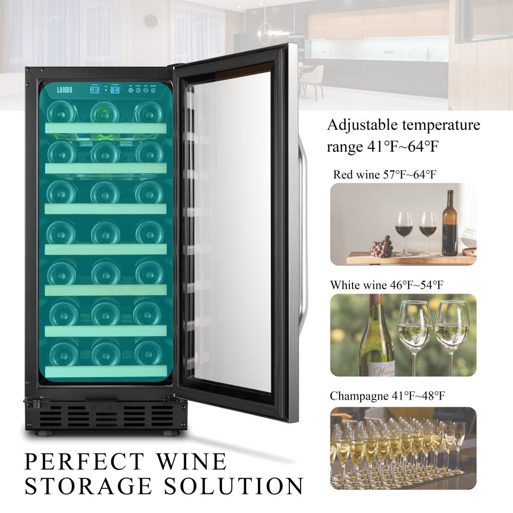 Lanbo Appliances 33 Bottle Single Zone Wine Cooler