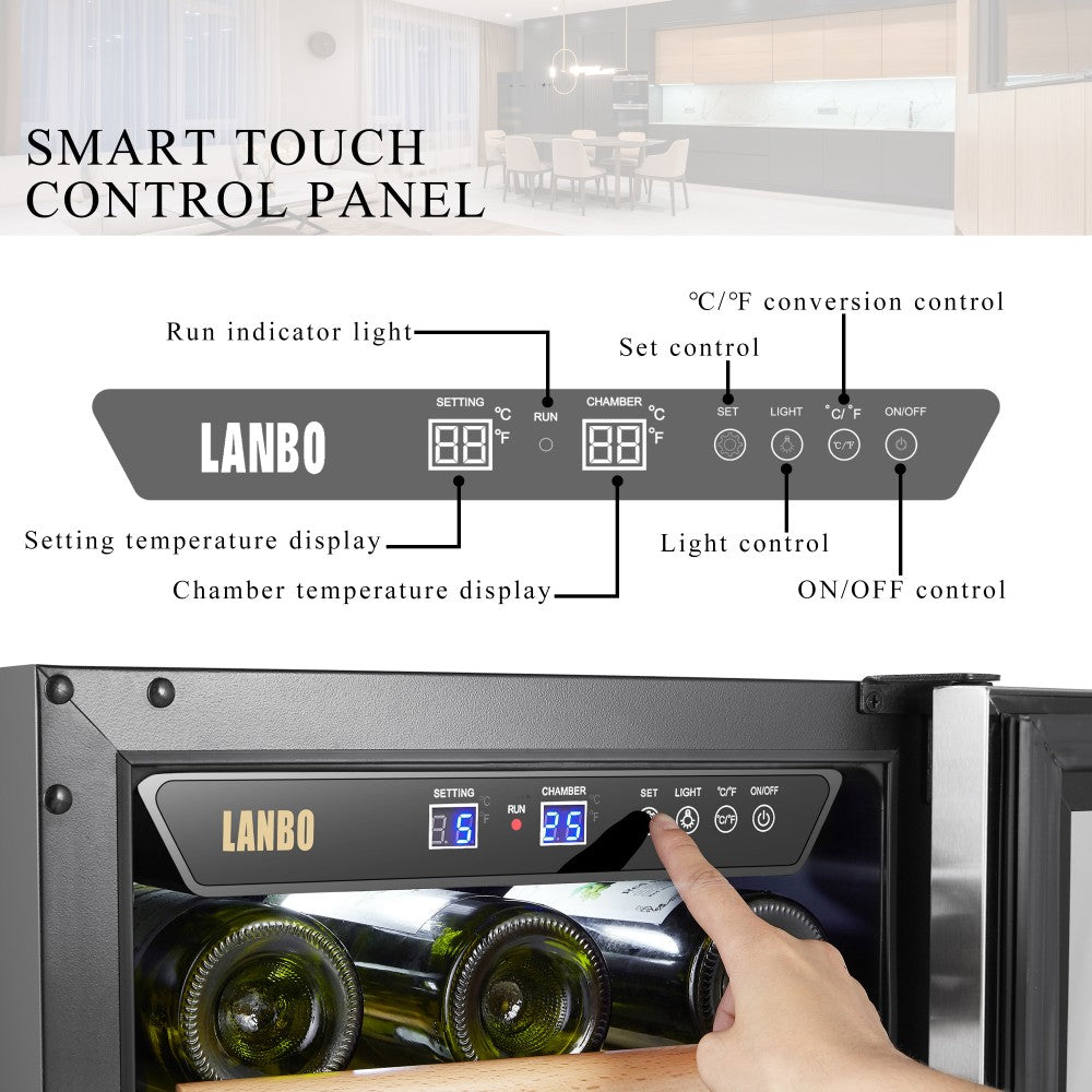 Lanbo Appliances 33 Bottle Single Zone Wine Cooler