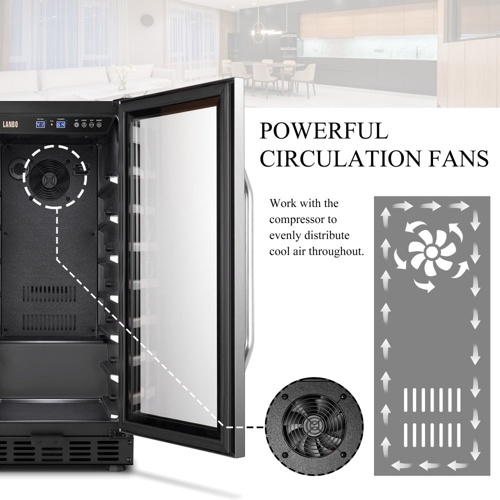 Lanbo Appliances 46 Bottle Dual Zone Wine Cooler