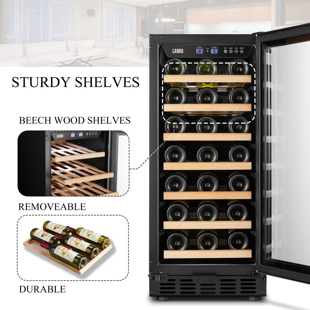Lanbo Appliances 33 Bottle Single Zone Wine Cooler