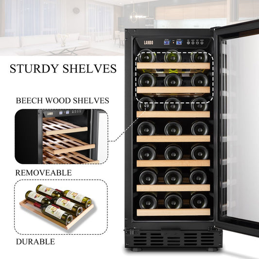 Lanbo Appliances 33 Bottle Single Zone Wine Cooler