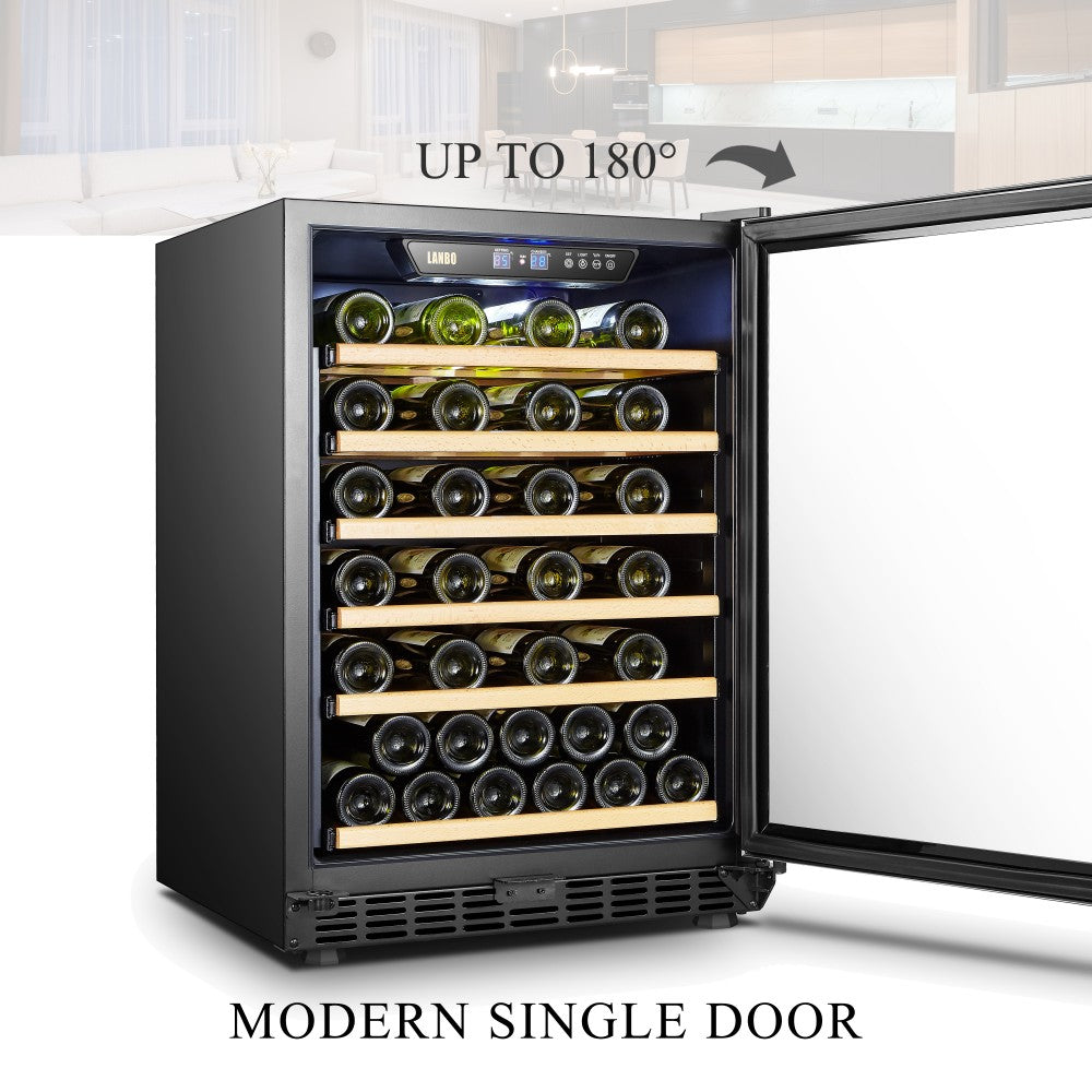 Lanbo Appliances 52 Bottle Single Zone Wine Cooler