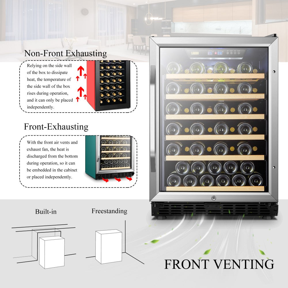 Lanbo Appliances 52 Bottle Single Zone Wine Cooler