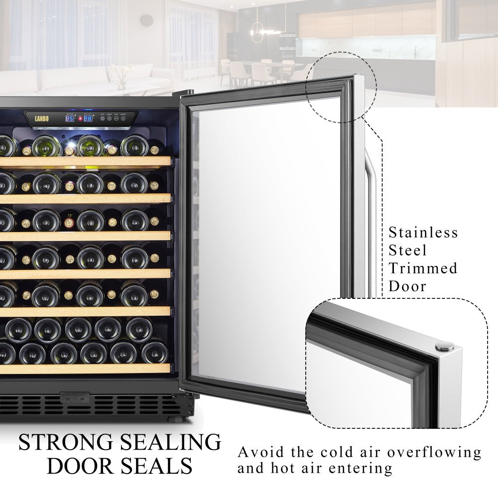 Lanbo Appliances 52 Bottle Single Zone Wine Cooler