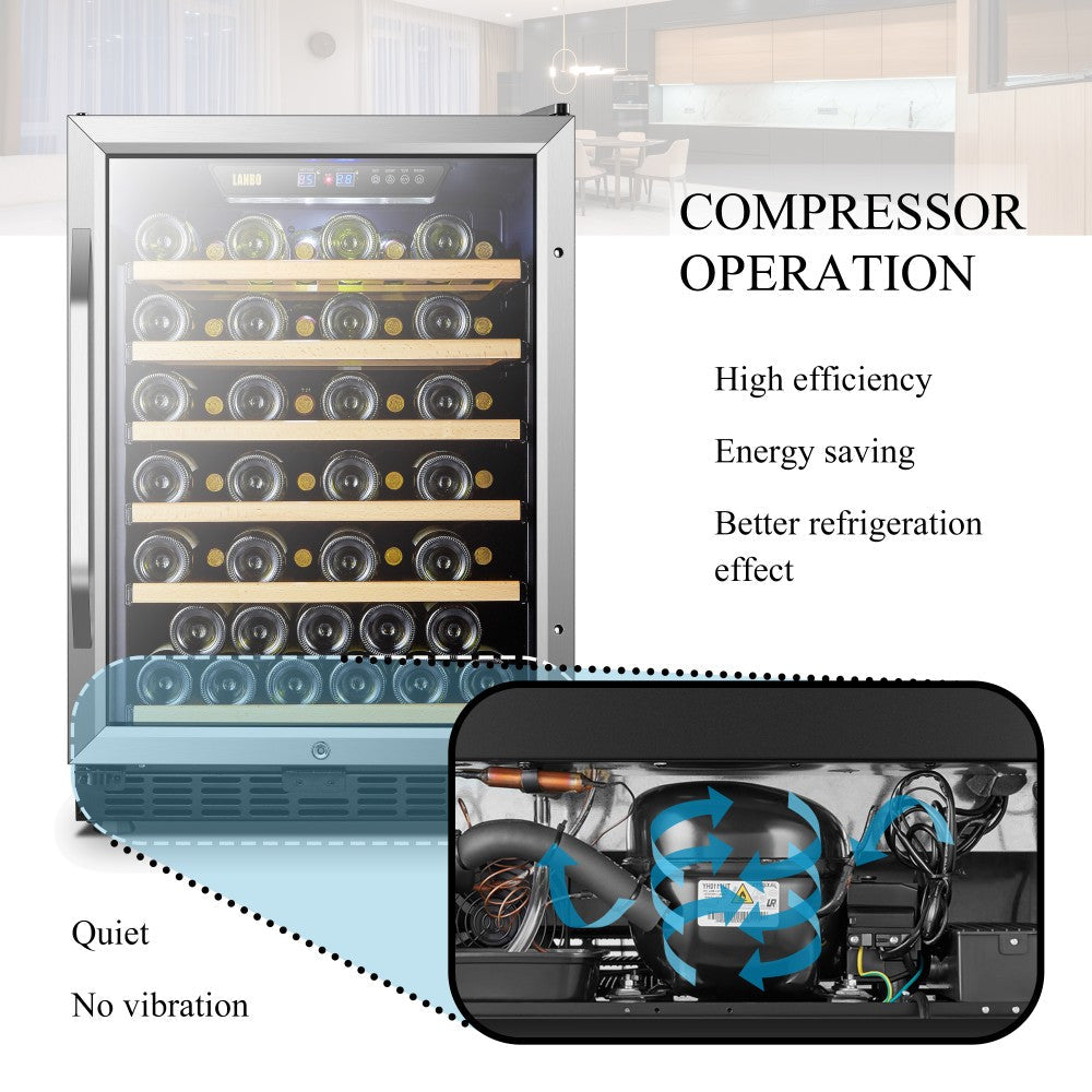 Lanbo Appliances 52 Bottle Single Zone Wine Cooler