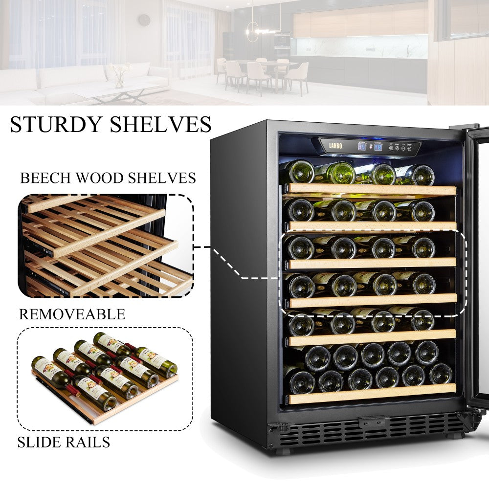 Lanbo Appliances 52 Bottle Single Zone Wine Cooler