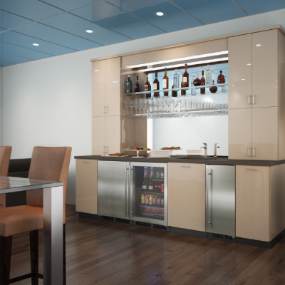 24-In Low Profile Built-In Beverage Center With Convertible Shelf And Maxstore Bin Stainless Steel Frame Glass Reversible Lock Door