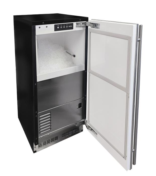 Marvel 15 inch Low Profile Nugget Ice Machine Pump Stainless Steel Solid Reversible Door