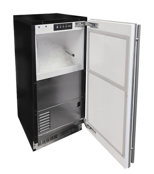 Marvel 15 inch Low Profile Nugget Ice Machine Pump  Stainless Steel Solid Reversible Door