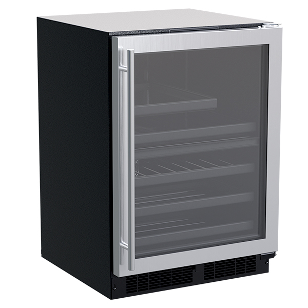 Marvel 24-In Built-In Dual Zone Wine And Beverage Center Stainless Steel Glass Reversible Door