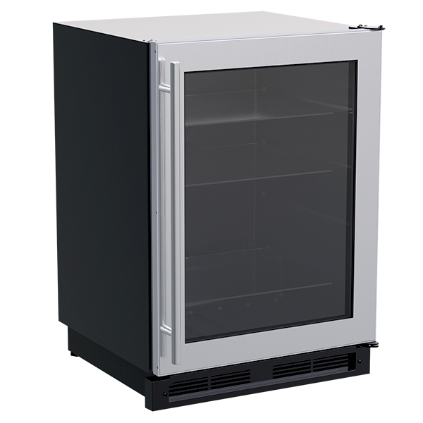 Marvel 24-In Built-In High-Capacity Beverage Center Stainless Steel Glass Reversible Door