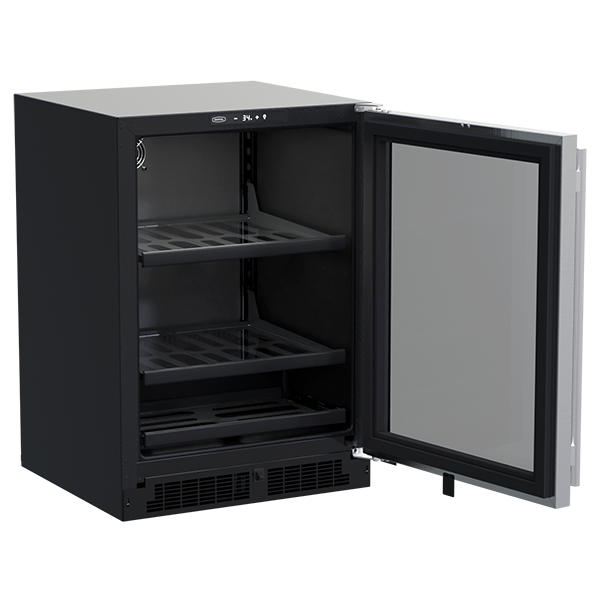 Marvel 24-In Built-In Beverage Center With 3-In-1 Convertible Shelves Stainless Stee Reversible Glass Door