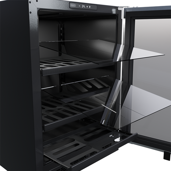 Marvel 24-In Built-In Beverage Center With 3-In-1 Convertible Shelves Stainless Stee Reversible Glass Door