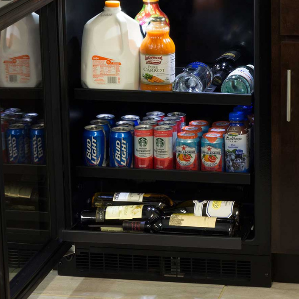 Marvel 24-In Built-In Beverage Center With 3-In-1 Convertible Shelves Stainless Stee Reversible Glass Door