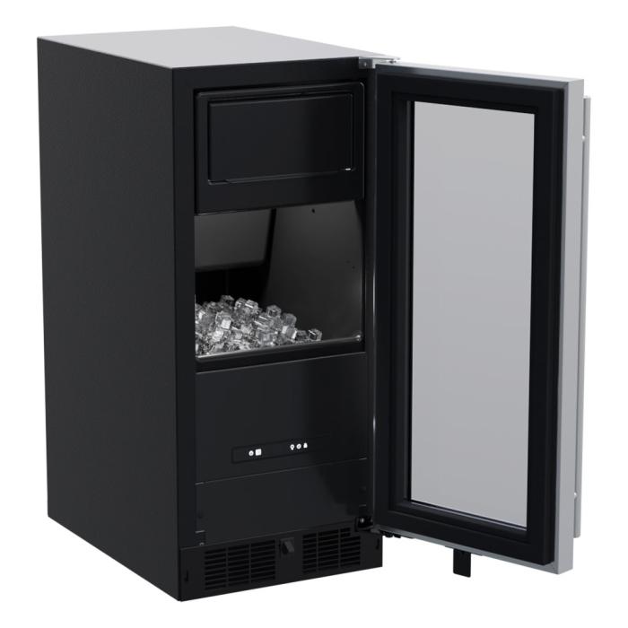 Marvel 15-In Built-In Clear Ice Machine Stainless Steel Glass Reversible Door