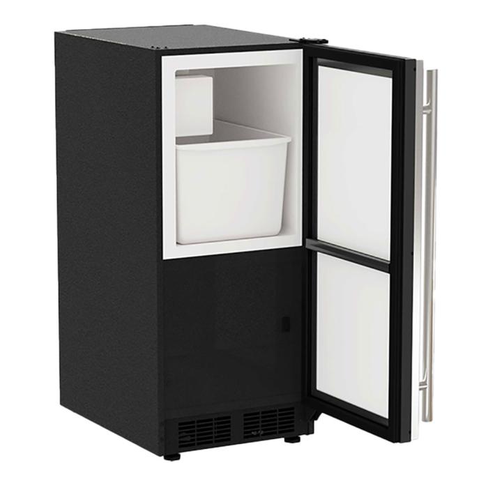 Marvel 15-In Built-In Crescent Ice Machine Stainless Steel Solid Reversible Door