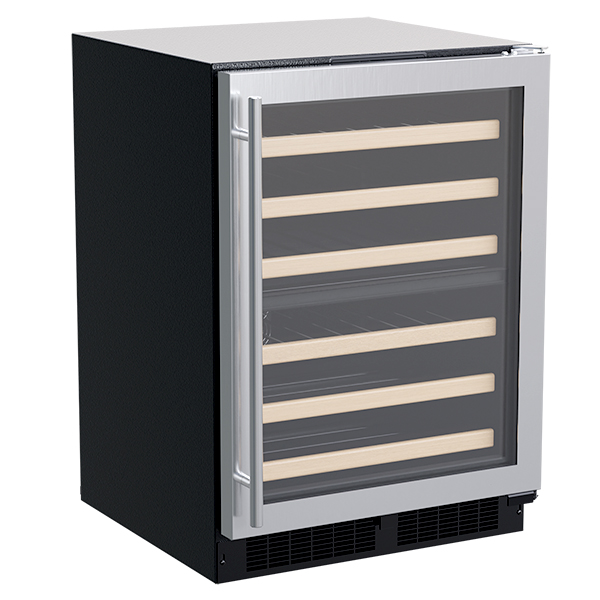 Marvel 24-In Built-In High-Efficiency Dual Zone Wine Refrigerator Stainless Steel Glass Reversible Door